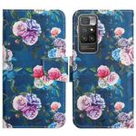 For Xiaomi Redmi 10 Painted Pattern Flip Leather Phone Case(Fluorescent Rose)