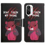 For Xiaomi Redmi K40 Painted Pattern Flip Leather Phone Case(Red Bear)
