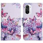 For Xiaomi Redmi K40 Painted Pattern Flip Leather Phone Case(Bright Butterfly)