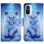 For Xiaomi Redmi K40 Painted Pattern Flip Leather Phone Case(Little Leopard)