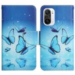 For Xiaomi Redmi K40 Painted Pattern Flip Leather Phone Case(Flying Butterfly)