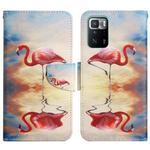 For Xiaomi Redmi Note 10 Pro 5G Painted Pattern Flip Leather Phone Case(Flamingo)