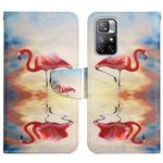 For Xiaomi Redmi Note 11 5G China Painted Pattern Flip Leather Phone Case(Flamingo)