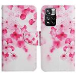 For Xiaomi Redmi Note 11 Pro 5G China Painted Pattern Flip Leather Phone Case(Red Flower)