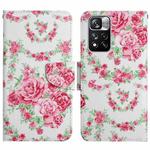 For Xiaomi Redmi Note 11 Pro 5G China Painted Pattern Flip Leather Phone Case(Rose Flower)