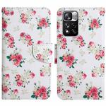 For Xiaomi Redmi Note 11 Pro 5G China Painted Pattern Flip Leather Phone Case(Red Peony)