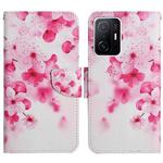 For Xiaomi Mi 11T Painted Pattern Flip Leather Phone Case(Red Flower)