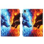 Cross Texture Painted Smart Leather Tablet Case For iPad mini 6(Flaming Wolf)