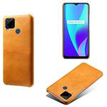 For OPPO Realme C15 Calf Texture PC + PU Phone Case(Orange)