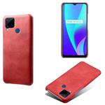 For OPPO Realme C15 Calf Texture PC + PU Phone Case(Red)