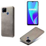 For OPPO Realme C15 Calf Texture PC + PU Phone Case(Grey)
