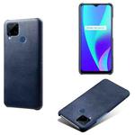 For OPPO Realme C15 Calf Texture PC + PU Phone Case(Blue)