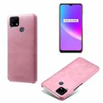 For OPPO Realme C25 Calf Texture PC + PU Phone Case(Pink)