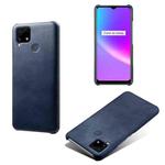 For OPPO Realme C25 Calf Texture PC + PU Phone Case(Blue)