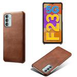 For Samsung Galaxy F23 5G Calf Texture PC + PU Phone Case(Brown)