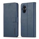 For OPPO A96 5G / Reno7 Z 5G LC.IMEEKE Calf Texture Leather Phone Case(Blue)