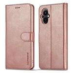 For OPPO A96 5G / Reno7 Z 5G LC.IMEEKE Calf Texture Leather Phone Case(Rose Gold)