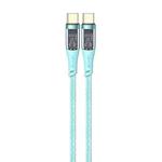 USAMS US-SJ574 Type-C / USB-C to Type-C / USB-C PD 100W Aluminum Alloy Transparent Charging Cata Cable, Length: 1.2m(Green)