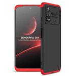 For Xiaomi Poco M4 Pro GKK Three Stage Splicing Full Coverage PC Phone Case(Black Red)