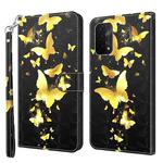 For OPPO A54 5G / A74 5G 3D Painting Pattern Flip Leather Phone Case(Gold Butterfly)