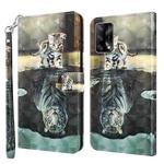 For OPPO A74 4G 3D Painting Pattern Flip Leather Phone Case(Cat Tiger)