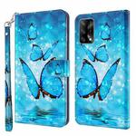 For OPPO A74 4G 3D Painting Pattern Flip Leather Phone Case(Three Butterflies)