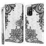 For OPPO A94 5G / A95 5G 3D Painting Pattern Flip Leather Phone Case(Black Flower)
