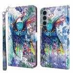 For Motorola Moto G200 5G / Edge S30 3D Painting Pattern Flip Leather Phone Case(Watercolor Owl)