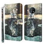For Nokia G50 3D Painting Pattern Flip Leather Phone Case(Cat Tiger)