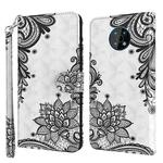 For Nokia G50 3D Painting Pattern Flip Leather Phone Case(Black Flower)