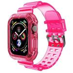 Transparent Watch Band For Apple Watch Series 8&7 41mm / SE 2&6&SE&5&4 40mm / 3&2&1 38mm(Transparent Rose Red)