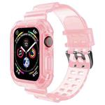 Transparent Watch Band For Apple Watch Series 8&7 41mm / SE 2&6&SE&5&4 40mm / 3&2&1 38mm(Transparent Pink)