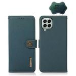 For Samsung Galaxy M33 5G KHAZNEH Custer Genuine Leather RFID Phone Case(Green)