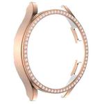 For Samsung Galaxy Watch4 40mm Single Row Diamond Hollowed PC Watch Case(Rose Gold)