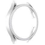 For Samsung Galaxy Watch4 40mm Single Row Diamond Hollowed PC Watch Case(Silver)