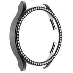 For Samsung Galaxy Watch4 44mm Single Row Diamond Hollowed PC Watch Case(Black)