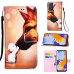 For Xiaomi Redmi Note 11 Pro 5G / 4G Foreign Colored Drawing Pattern Plain Weave Leather Phone Case(Hound Kiss)