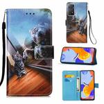 For Xiaomi Redmi Note 11 Pro 5G / 4G Foreign Colored Drawing Pattern Plain Weave Leather Phone Case(Mirror Cat)