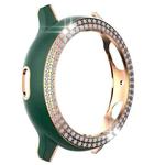 For Samsung Galaxy Watch Active 2 40mm Double-Row Diamond Two-color Electroplating PC Watch Case(Green+Rose Gold)