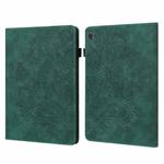 For Lenovo M10 Plus 3rd Gen 10.6 inch Peacock Embossed Pattern Leather Tablet Case(Green)