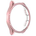 For Samsung Galaxy Watch4 Classic 42mm Single Row Diamond Hollowed PC Watch Case(Pink)