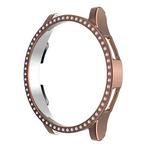 For Samsung Galaxy Watch4 Classic 42mm Single Row Diamond Hollowed PC Watch Case(Rose Gold)