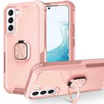 For Samsung Galaxy S22 5G 3 in 1 Ring Holder PC + TPU Phone Case(Rose Gold)