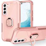 For Samsung Galaxy S22+ 5G 3 in 1 Ring Holder PC + TPU Phone Case(Rose Gold)