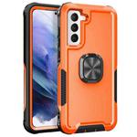 For Samsung Galaxy S21 5G 3 in 1 Ring Holder PC + TPU Phone Case(Orange)