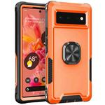 For Google Pixel 6 3 in 1 Ring Holder PC + TPU Phone Case(Orange)