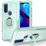 For Motorola Moto G Pure 3 in 1 Ring Holder PC + TPU Phone Case(Mint Green)