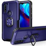 For Motorola Moto G Pure 3 in 1 Ring Holder PC + TPU Phone Case(Navy Blue)