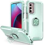 For Motorola Moto G Stylus 4G / 5G 2022 3 in 1 Ring Holder PC + TPU Phone Case(Mint Green)