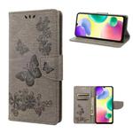 For Xiaomi Redmi 10A Butterfly Embossed Leather Phone Case(Grey)